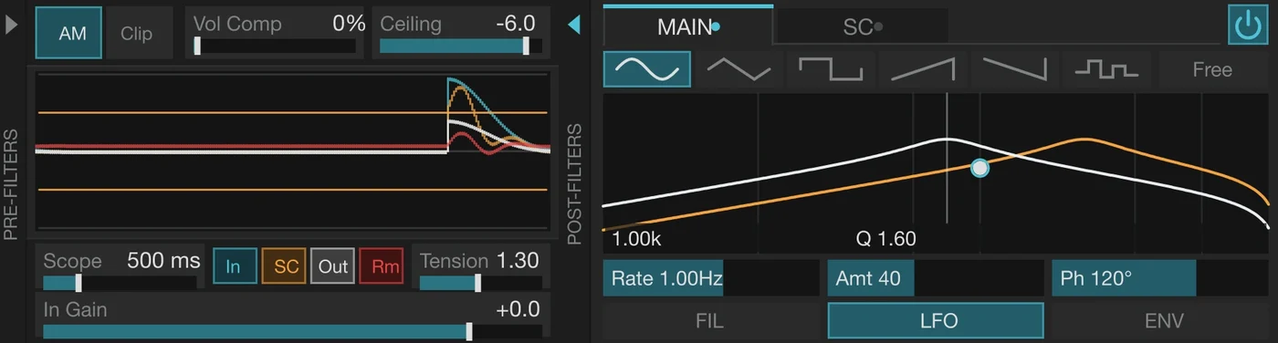 CE CROSSDRIVE scope and filter interface